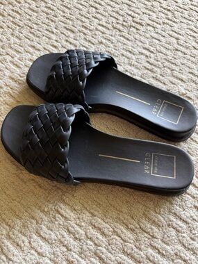 Dolce Vita Black Woven Slide Sandals